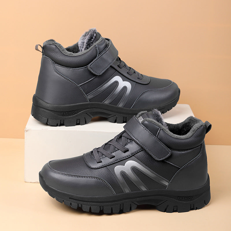 Men's Velvet Warm Waterproof Leather Shoes For The Elderly