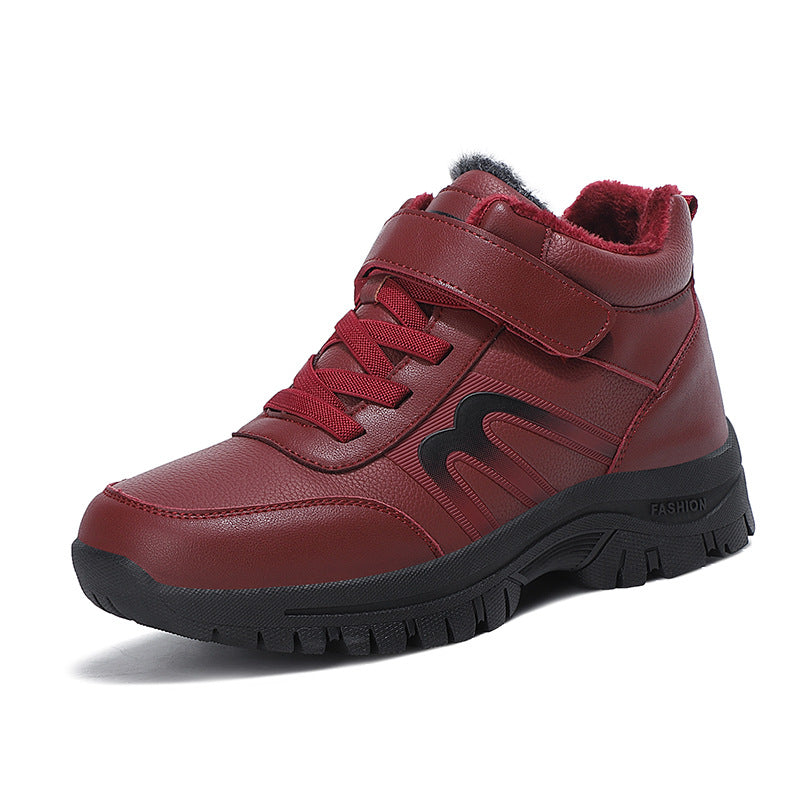 Men's Velvet Warm Waterproof Leather Shoes For The Elderly