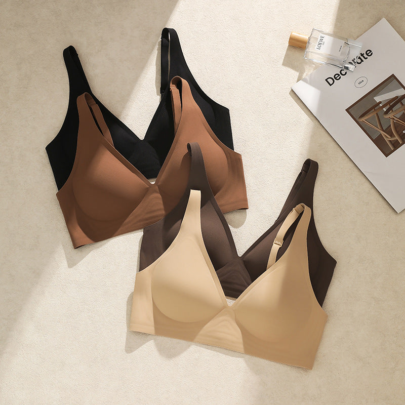 Semi-structured Cup Jelly Bar Soft-support Wireless Bra