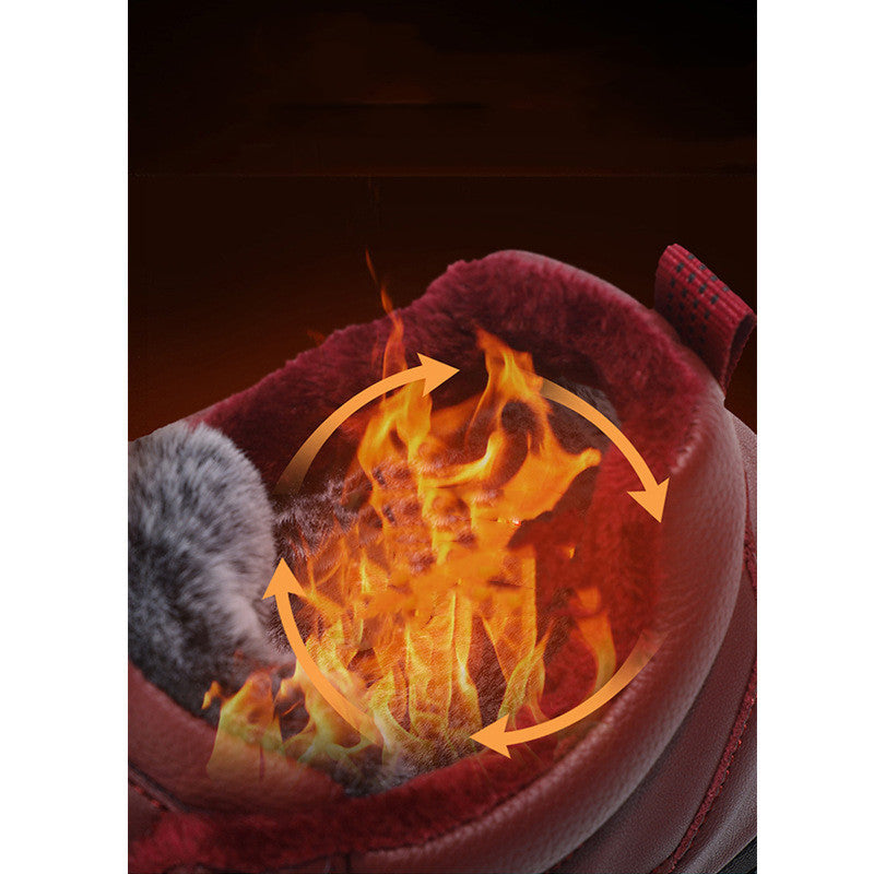Men's Velvet Warm Waterproof Leather Shoes For The Elderly