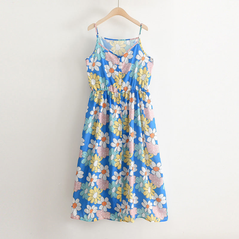 Girls Suspender Skirt Small  Floral Print Suspenders
