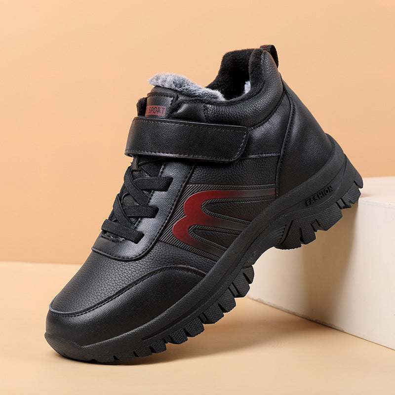 Men's Velvet Warm Waterproof Leather Shoes For The Elderly