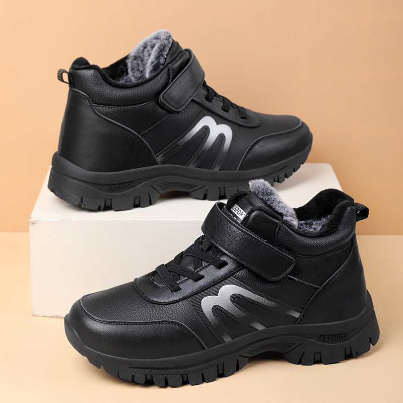 Men's Velvet Warm Waterproof Leather Shoes For The Elderly