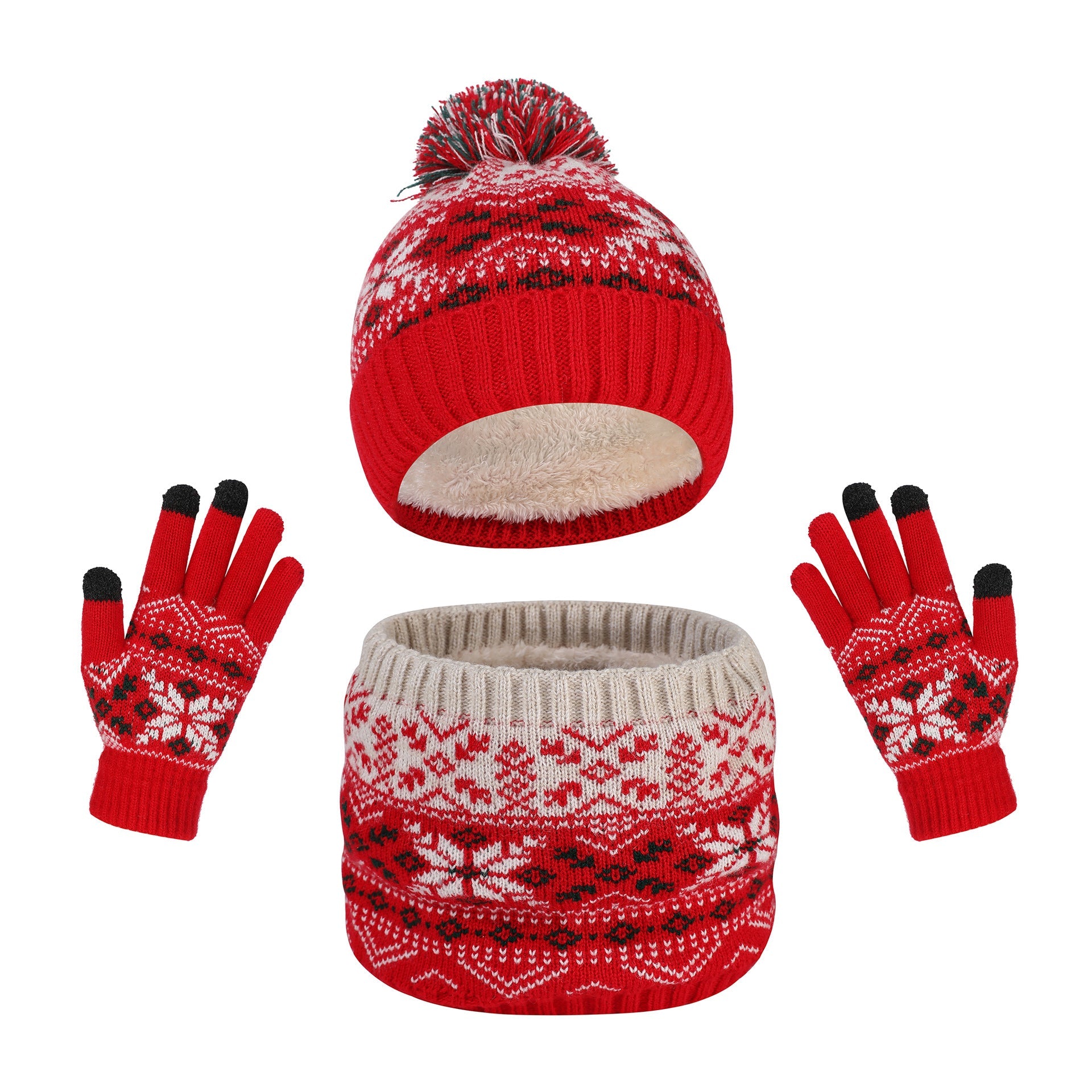 Warm Knitted Three-Piece Suit